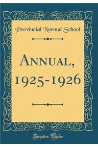 Annual, 1925-1926 (Classic Reprint)