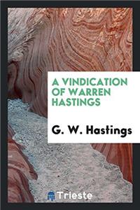Vindication of Warren Hastings