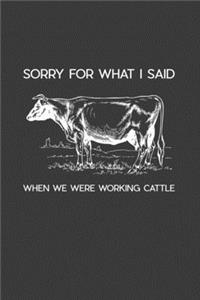 Sorry For What I Said When We Were Working Cattle