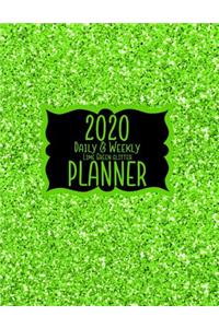 2020 Daily & Weekly Lime Green Glitter Planner