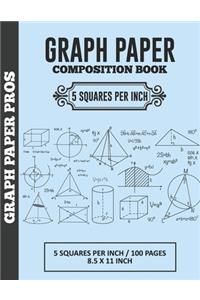 Graph Paper Composition Book - 5 Squares Per Inch