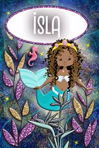 Mermaid Dreams Isla: Wide Ruled Composition Book Diary Lined Journal