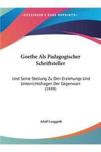 Goethe ALS Padagogischer Schriftsteller