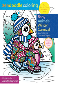 Zendoodle Coloring: Baby Animal Winter Carnival
