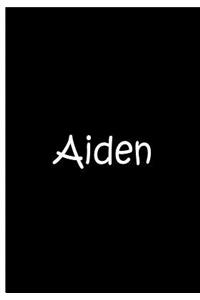 Aiden - Black Personalized Journal / Notebook / Blank Wide Lined Pages