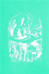 Alice in Wonderland Pastel Chalkboard Journal - Alice and The Caterpillar (Green)