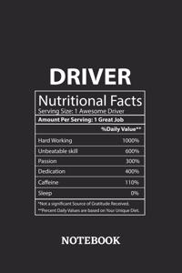 Nutritional Facts Driver Awesome Notebook