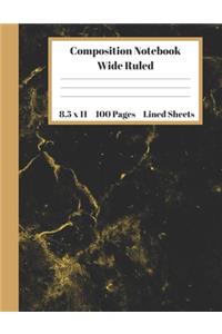 Composition Notebook Wide Ruled Lined Sheets
