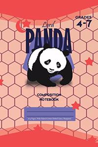 Lord Panda Primary Composition 4-7 Notebook, 102 Sheets, 6 x 9 Inch Pink Cover