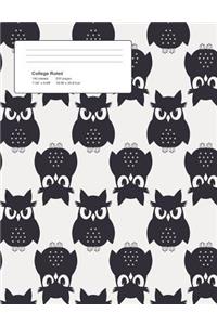 Halloween Owls Composition College Ruled Book (7.44 x 9.69) 200 pages V7