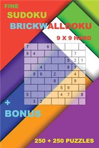 Fine Sudoku - Brickwalldoku 9 X 9 Hard + Bonus