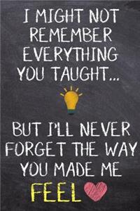 I Might Not Remember Everything You Taught
