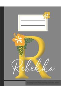 R Rebekka Monogramm Notizheft Liniert 60 Blatt