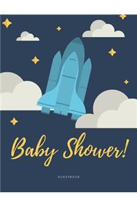 Baby Shower Guest Book, Spaceship, Boy