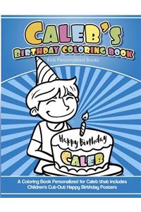 Caleb's Birthday Coloring Book Kids Personalized Books