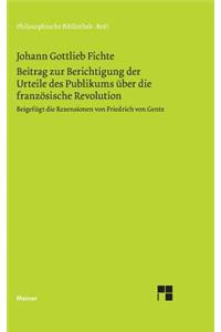 Beitrag zur Berichtigung der Urteile des Publikums über die französische Revolution (1793)