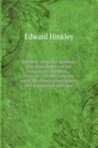 Tables of the prime numbers, and prime factors of the composite numbers, from 1 to 100,000; with the methods of their construction, and examples of their use