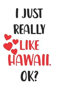 I Just Really Like Hawaii, Ok? Gift For Men, Women, Kids, Cute Notebook a Beautiful