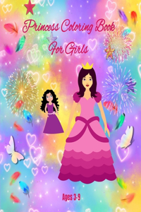 princess coloring book for girls ages 3-9
