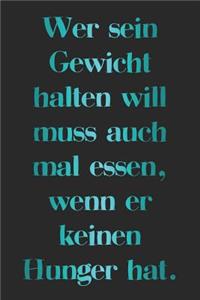 Wer sein Gewicht halten will muss auch mal essen, wenn er keinen Hunger hat.