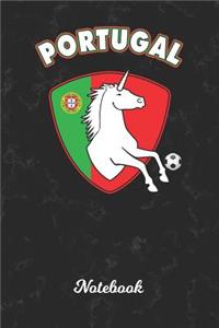 Notebook: Portugal Unicorn Wide Ruled Lined Paper Notepad - Portuguese Soccer Ball Black Marble Cover - For Assignments, Take Class Notes, Homework, Study & b