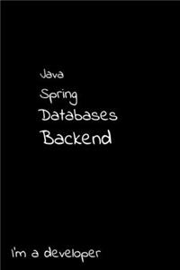 Java Spring Databases Backend I'm a developer