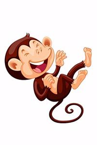 Laughing Monkey on the Ground - Blank Lined Notebook