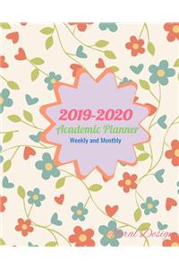 2019-2020 Academic Planner Weekly and Monthly Floral Design