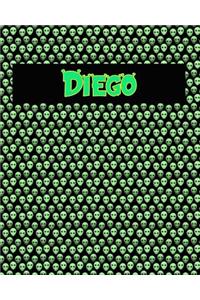 120 Page Handwriting Practice Book with Green Alien Cover Diego