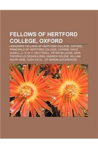 Fellows of Hertford College, Oxford