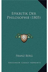 Epikritik Der Philosophie (1805)