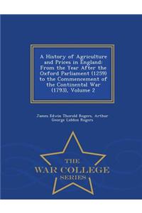 History of Agriculture and Prices in England