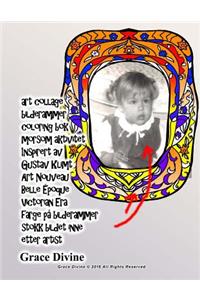 art collage bilderammer coloring bok morsom aktivitet Inspirert av Gustav Klimt Art Nouveau Belle Époque Victorian Era farge på bilderammer stokk bildet inne etter artist Grace Divine