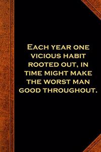 2020 Daily Planner Ben Franklin Quote Vicious Habit Vintage Style 388 Pages