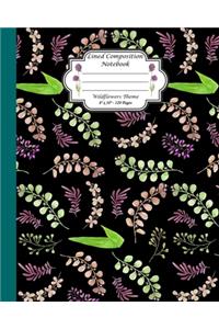 Lined Composition Notebook. Wildflowers Theme