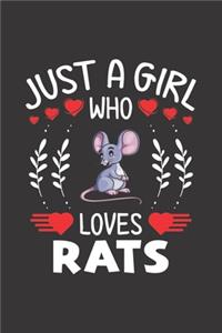 Just A Girl Who Loves Rats: Rats Lovers Girl Funny Gifts Dot Grid Journal Notebook 6x9 120 Pages