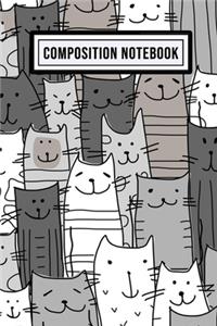 Cat Wide Ruled Composition Notebook