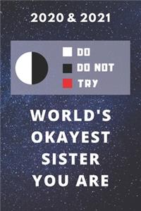 2020 & 2021 Two-Year Daily Planner - Best Gift For Sister - Funny Yoda Quote Appointment Book - Two Year Weekly Agenda Notebook For Okayist Sibling