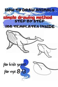 HOW TO DRAW ANIMALS simple drawing method STEP BY STEP 100 TEMPLATES INSIDE
