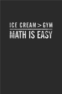Ice Cream > Gym. Math Is Easy