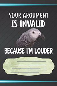 Your Argument Is Invalid Because I'm Louder Notebook Journal