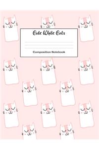 Composition Notebook - Cute White Cats