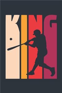Vintage Baseball Notebook 'Baseball King' - Boys Baseball Writing Journal - Baseball Player Gift - Retro Baseball Diary