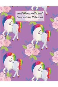 Half Blank Half Lined Composition Notebook