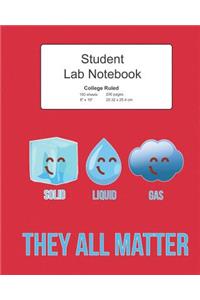 Student Science Lab Lined Notebook