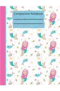 Mermaid Unicorn Composition Notebook - College Ruled