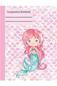Mermaid Teal Composition Notebook - College Ruled