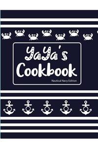 Yaya's Cookbook Nautical Navy Edition
