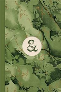 Monogram Symbol Ampersand Memo Marble Notebook (Leafy Green Edition)
