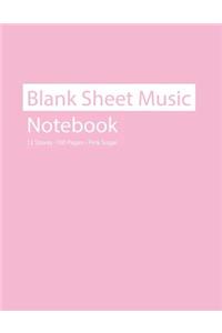 Blank Sheet Music Notebook 12 Staves 100 Pages Pink Sugar